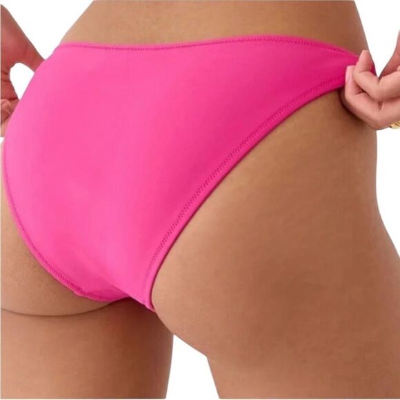 J Crew Radiant Fuchsia Heritage 1989 High Leg Bikini Bottom Sz M NWT - Picture 2 of 11